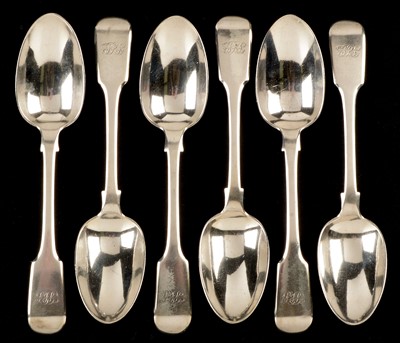 Lot 306 - Six silver dessert spoons