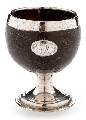Lot 273 - Silver mounted coconut cup