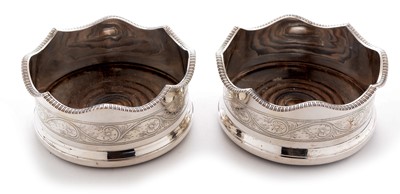 Lot 255 - Pair of silver coasters