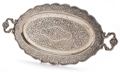 Lot 336 - Indian white metal tray