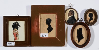 Lot 1213 - British School - miniature silhouette portraits members of the Garbutt family