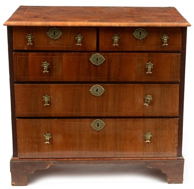 Lot 717 - 18th century Continental walnut and inlaid chest of drawer