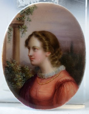 Lot 713 - 19th Century German School - porcelain miniature portrait