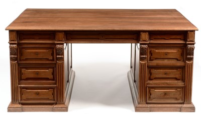 Lot 1153 - An impressive late Victorian mahogany partners...