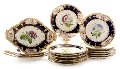 Lot 484 - Coalport floral dessert service circa 1840