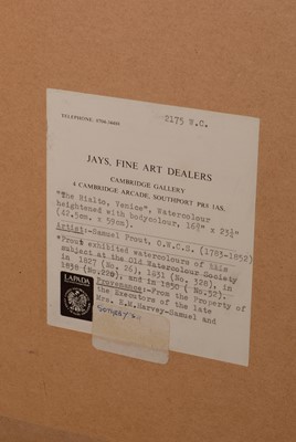 Lot 634 - Attributed to Samuel Prout - watercolour.