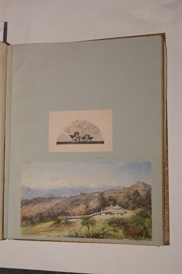 Lot 550 - A 19th Century album of photographs, watercolours and drawings.