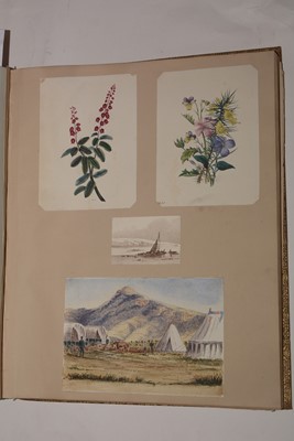 Lot 550 - A 19th Century album of photographs, watercolours and drawings.