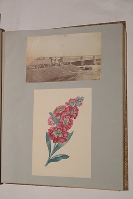 Lot 550 - A 19th Century album of photographs, watercolours and drawings.