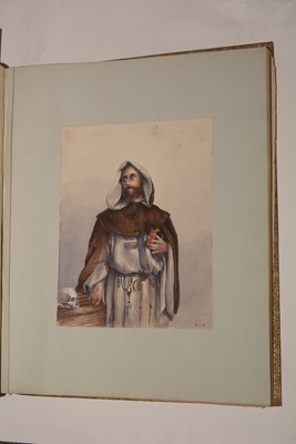 Lot 550 - A 19th Century album of photographs, watercolours and drawings.