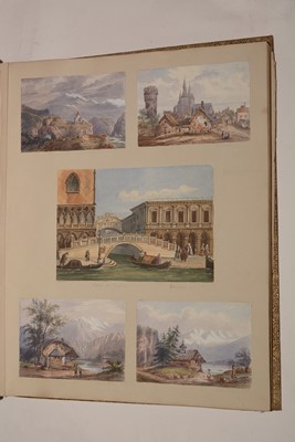 Lot 550 - A 19th Century album of photographs, watercolours and drawings.