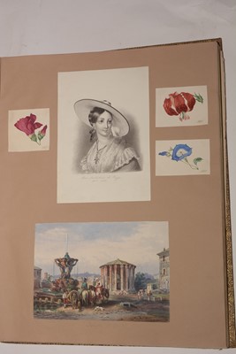Lot 550 - A 19th Century album of photographs, watercolours and drawings.