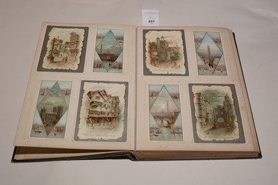 Lot 551 - Two albums of Victorian postcards.