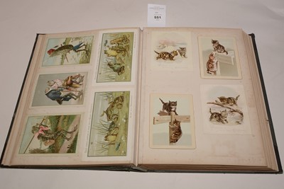 Lot 551 - Two albums of Victorian postcards.