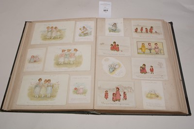 Lot 551 - Two albums of Victorian postcards.