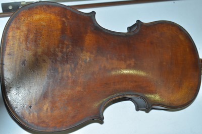 Lot 700 - Continental Violin, bow signed Le Blanc and a mandolin