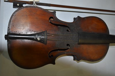 Lot 700 - Continental Violin, bow signed Le Blanc and a mandolin