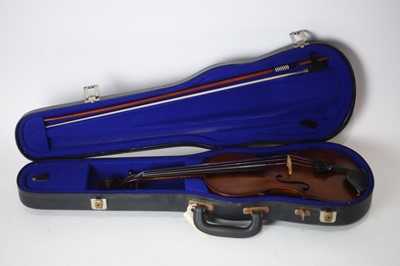 Lot 721 - German Violin and bow cased