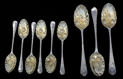 Lot 235 - Silver 'berry' spoons