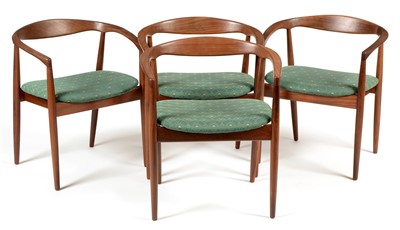 Lot 1244 - Kai Kristiansen for Magnus Olesen teak ' Troja' armchairs.