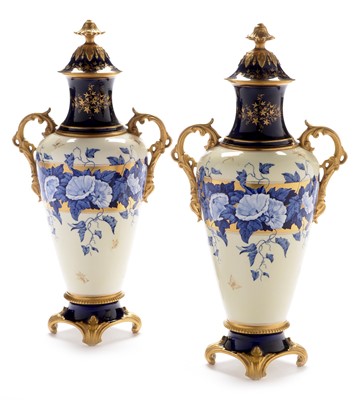 Lot 498 - Pair of Coalport bone china vases and covers