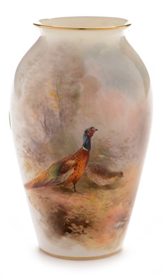 Lot 496 - Small Royal Worcester vase by James Stinton
