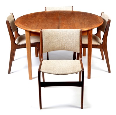 Lot 1250 - Mid-century dining table and four Anderstrup Møbilfabrik chairs