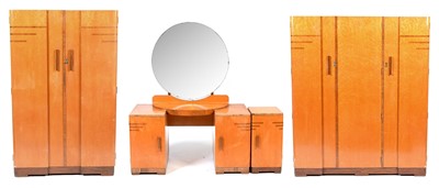 Lot 600 - An Art Deco maple veneered four-piece bedroom suite