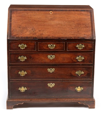 Lot 769 - Late 19th Century mahogany and rosewood banded bureau