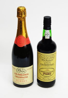 Lot 340 - Davys of London Vintage Port; and Davys Celebration Chapagne.