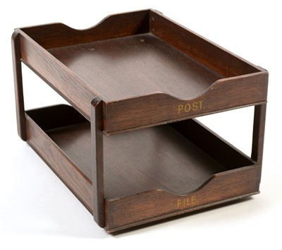 Lot 1142 - Oak filing tray