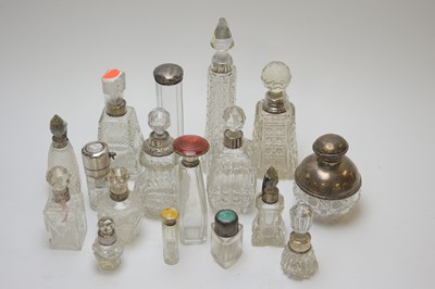 Lot 93 - Silver topped scent bottles