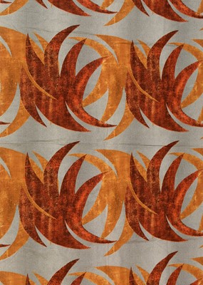 Lot 1119 - Edinburgh Weavers - A roll of Orange, Grey and Mustard fabric