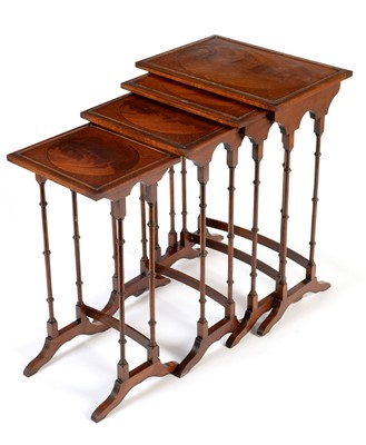 Lot 729 - Early 20th Century quartetto nest of kingwood and mahogany tables