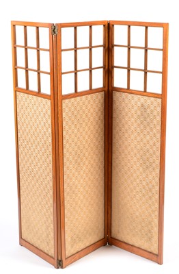 Lot 741 - Edwardian satin birch dressing screen