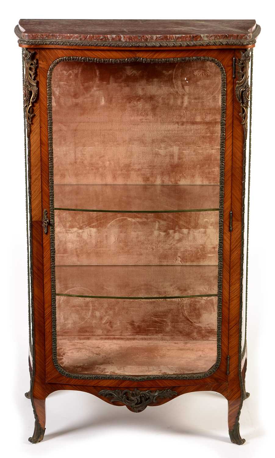 Lot 744 - Edwards & Roberts London, a marble-topped kingwood vitrine