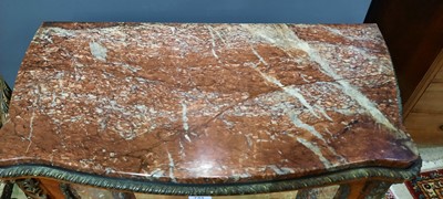 Lot 744 - Edwards & Roberts London, a marble-topped kingwood vitrine