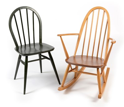 Lot 1258a - Ercol 'Quaker' chair; and a dining chair.