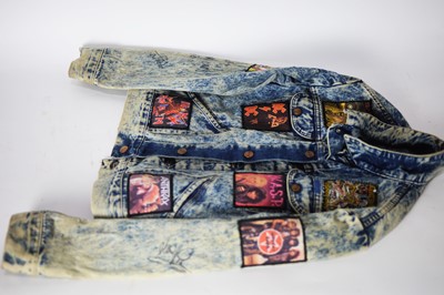 Lot 854 - Signed Wrangler denim jacket- Iron Maiden, ACDC and others