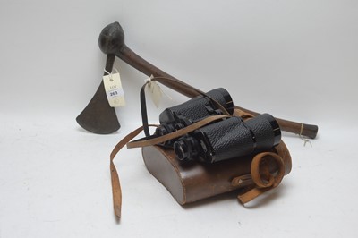 Lot 263 - African Axe and binoculars