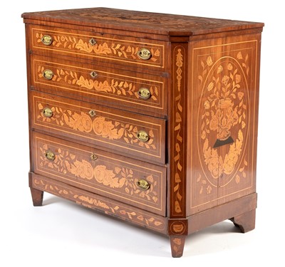 Lot 798 - 19th Century dutch marquetry chest of drawers