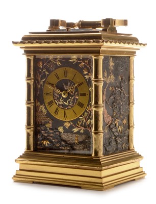 Lot 762 - Fine and rare late 19th Century French five minute repeating gilt brass carriage clock.