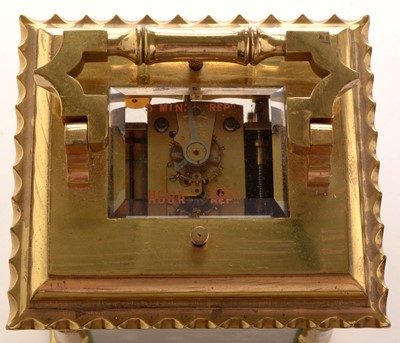 Lot 762 - Fine and rare late 19th Century French five minute repeating gilt brass carriage clock.