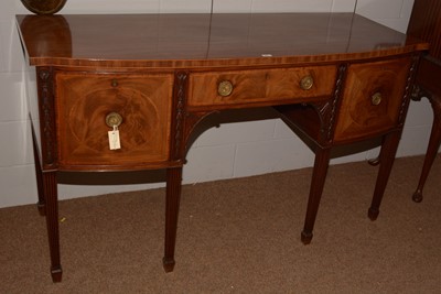 Lot 683 - A Georgian mahogany bowfront sideboard.