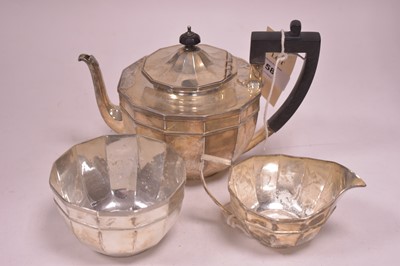 Lot 58 - Silver three piece silver tea service