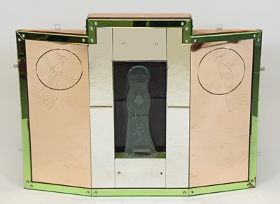 Lot 28 - Art deco style copper flash wall mirror