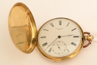 Lot 147 - Yellow metal cased hunter pocket watch