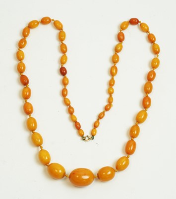 Lot 28 - Butterscotch amber bead necklace