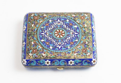 Lot 184 - Russian silver cloisonne enamel cigarette case