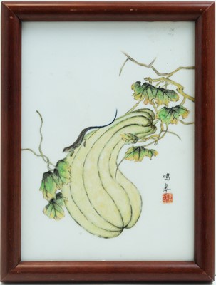 Lot 586 - Framed Chinese porcelain panel